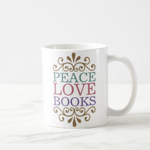 Eleganter Frieden, Liebe, Bücher Tasse