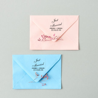 Eleganter 'Frisch Vermählt' Stempel mit Namen und