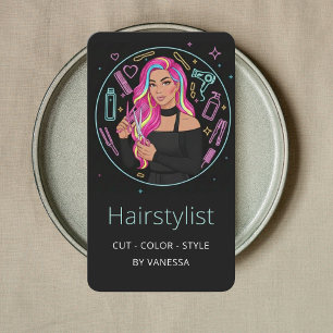 Eleganter Friseur Colorist Stylist Stilvoll Visitenkarte