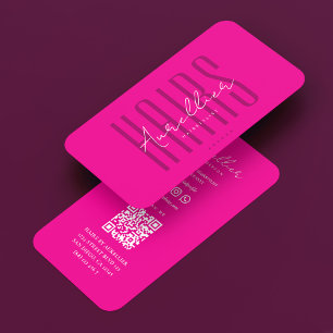 Eleganter Friseur Deep Pink Fuchsia Visitenkarte
