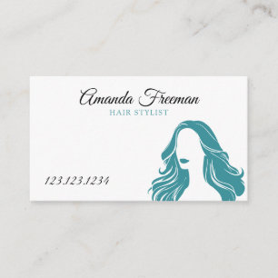 Eleganter Friseur für Aquamarine und weiße Lady Si Visitenkarte