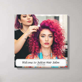 Eleganter Friseur Salon Individuelle Name Canvas P Leinwanddruck