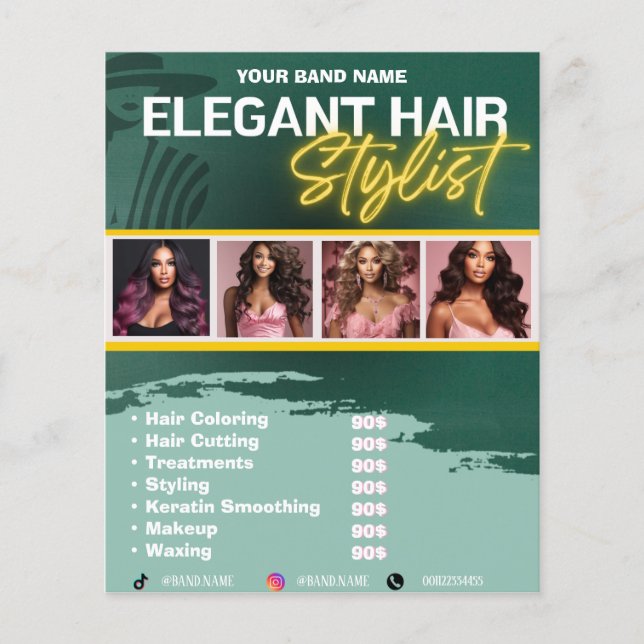 Eleganter Friseur Stylist Salon Makeup Waxing Flye Flyer (Vorne)