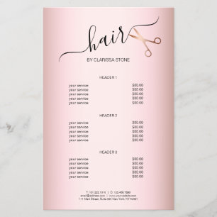 Eleganter Friseursalon der modernen Rose Flyer