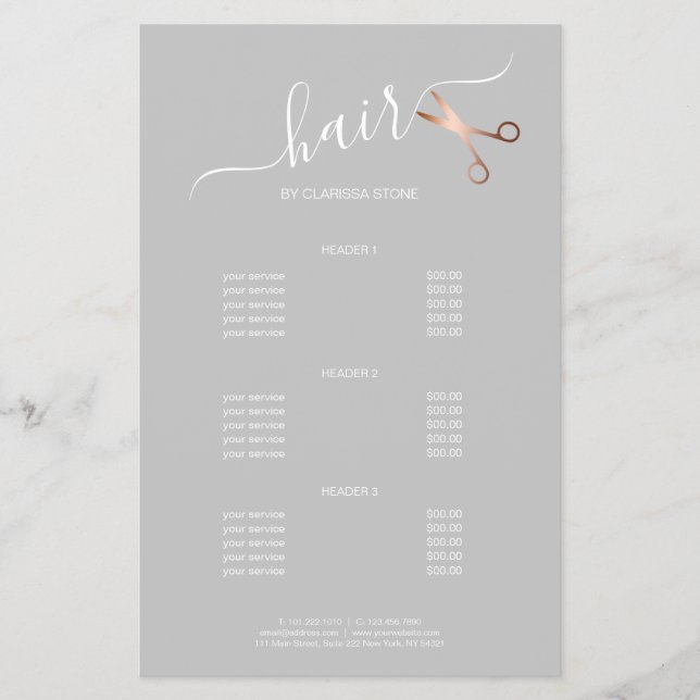 Eleganter Friseursalon der modernen Rose Flyer (Vorne)