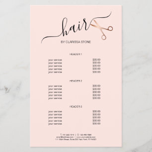 Eleganter Friseursalon der modernen Rose Flyer