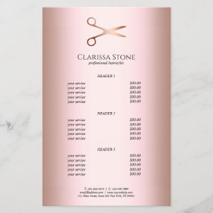 Eleganter Friseursalon der modernen Rose Flyer