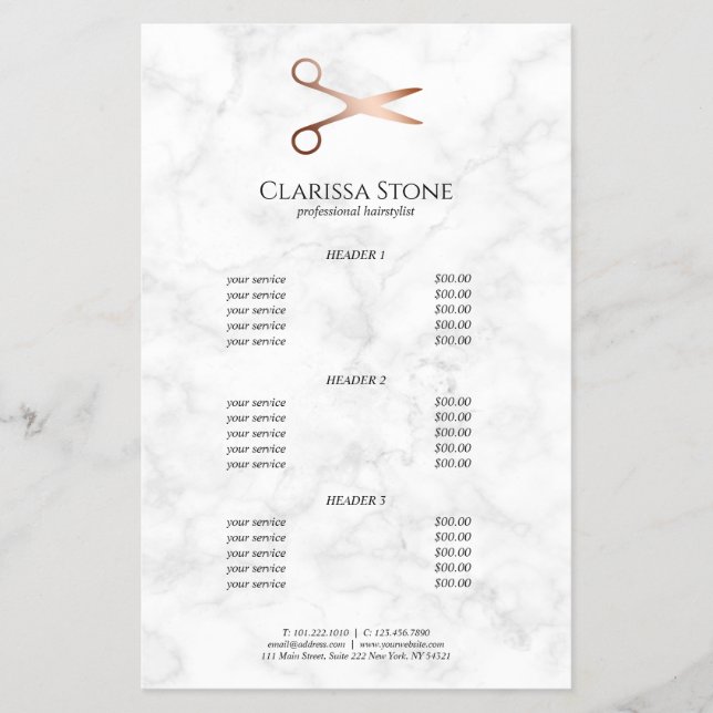 Eleganter Friseursalon der modernen Rose Flyer (Vorne)