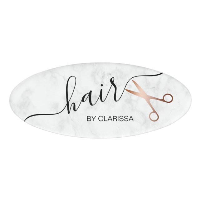 Eleganter Friseursalon der modernen Rose Namenschild (Vorderseite)