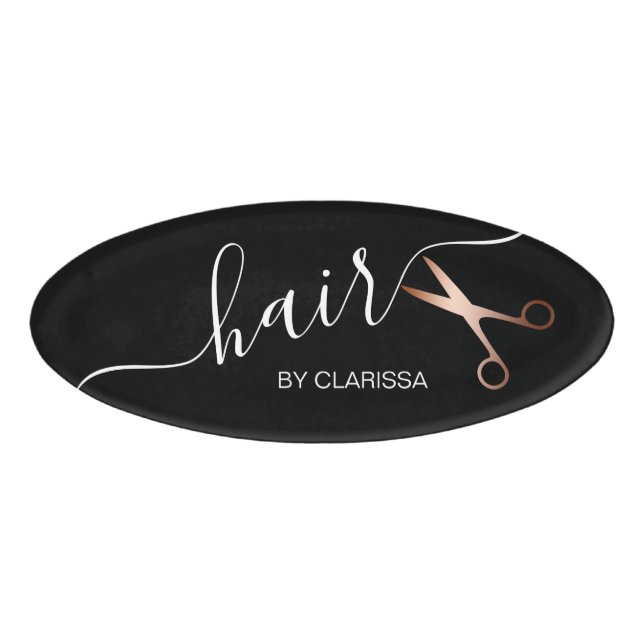 Eleganter Friseursalon der modernen Rose Namenschild (Vorderseite)