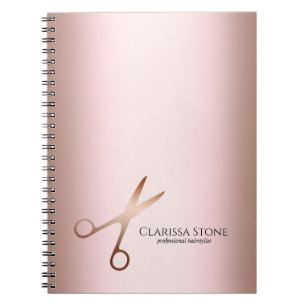 Eleganter Friseursalon der modernen Rose Notizblock