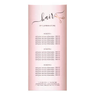 Eleganter Friseursalon der modernen Rose Werbekarte