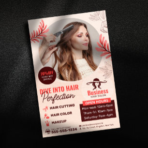 Eleganter Friseursalon Hairstylist Make-up-Artist Flyer