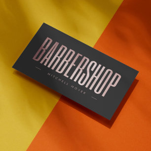 Eleganter Friseursalon Rose Gold Glitter Visitenkarte