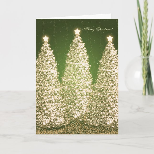 Eleganter frohe Weihnacht-Feiertags-Goldschein Feiertagskarte (Vorderseite)