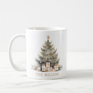 Eleganter Frohe Weihnachtsbaum Gold Minimalistisch Kaffeetasse