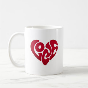 Eleganter Froher Valentinstag Rotes Herz Kaffeetasse