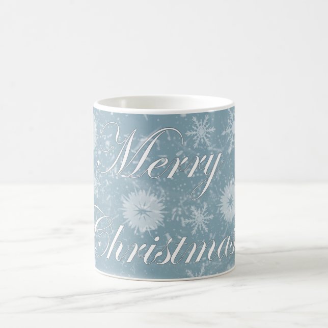 Eleganter froher Weihnachts-Blue & White-Kaffee Kaffeetasse (Mittel)