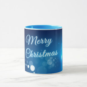 Eleganter froher Weihnachtsurlaub Xmas Blue Coffee Tasse