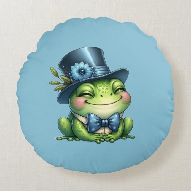 Eleganter Frosch Rundes Kissen (Vorderseite)