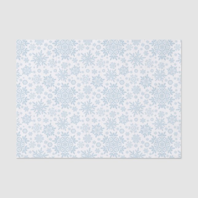 Eleganter Frostblauer Schneestern (Weiß) Seidenpapier (Vorderseite)