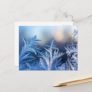 Eleganter Frostkristall-Winter-Grußkarte Feiertagspostkarte