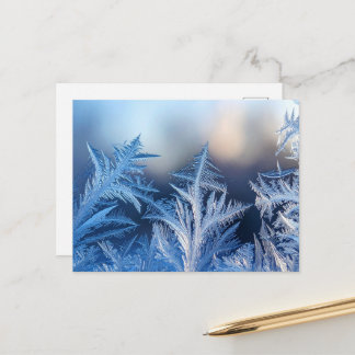 Eleganter Frostkristall-Winter-Grußkarte Feiertagspostkarte