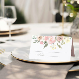 Eleganter Frühling Blush Pink Peony Platzkarte