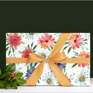 Eleganter Frühling Boho Chic Gold Blumen Wildblume Geschenkpapier