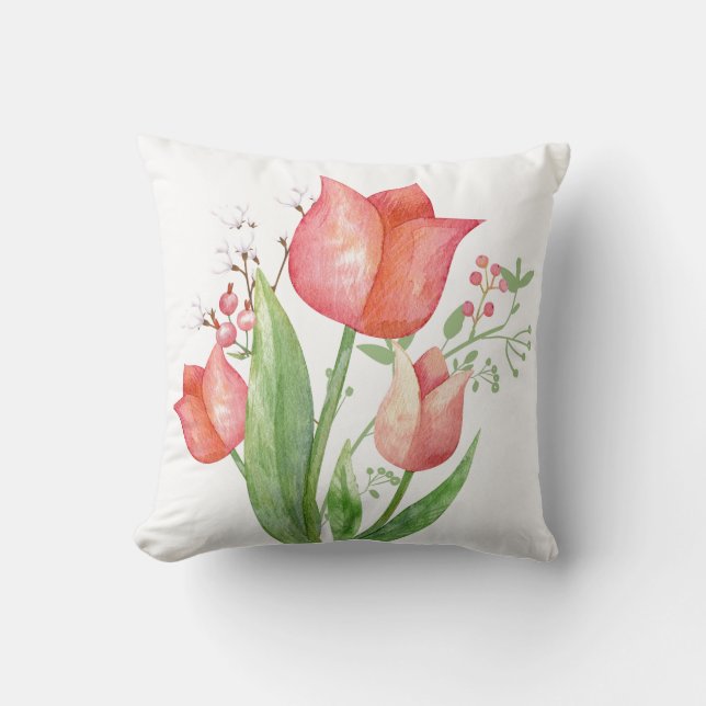 Eleganter Frühling Floral Kissen (Vorderseite)