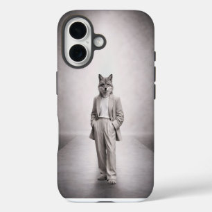 Eleganter Fuchs in modernem hellen Anzug Portrait iPhone 16 Hülle