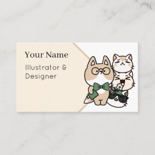 Eleganter Fuchs mit metallischem Arm und Brillengl Visitenkarte