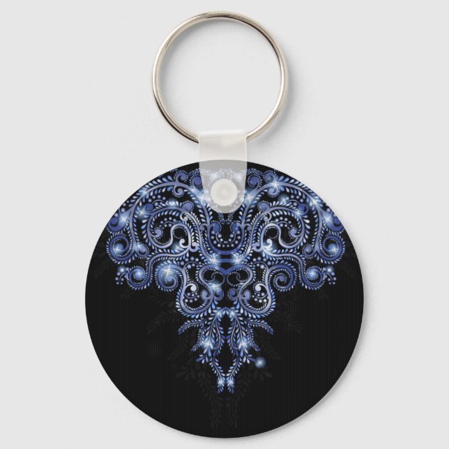 Eleganter Funkelnd Swirl Schlüsselanhänger (Vorderseite)