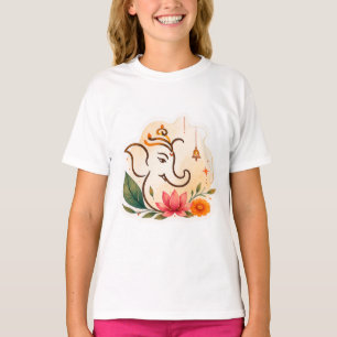 Eleganter Ganesha-Lotus-Diwali T-Shirt