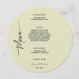 Eleganter Garten: Menükarte