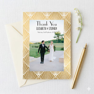 Eleganter Gatsby Deco 1920 2 Foto Hochzeit Danke