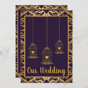 ELEGANTER GEBURTKAGE NAVY GOLD ABSTRAKTE WEDD EINLADUNG