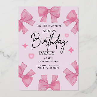 Eleganter Geburtstag Einladung mit Bow Design