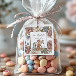 Eleganter Geburtstag für Pferdeliebhaber  Quadratischer Aufkleber