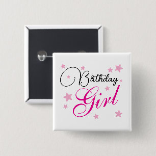 Eleganter Geburtstags-Girl-Pin Festliches Party-An Button