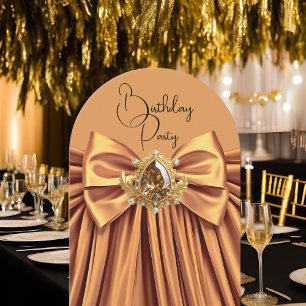 Eleganter Geburtstags-Mocha-Karamell-Gold-Juwel-Bo Einladung