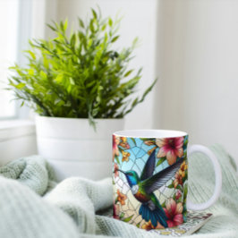 Eleganter, gefestigter Glaseffekt von Hummingbird Kaffeetasse