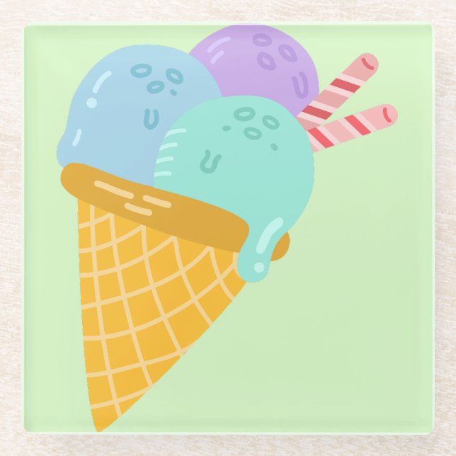 Eleganter Gelato Glass Untersetzer (Vorderseite)