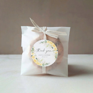 Eleganter gelber Baby Shower Aufkleber