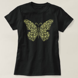 Eleganter Gelber Blüh Butterfly T - Shirt