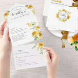 Eleganter gelber Blumenzwiebelriss UAWG All In One Einladung<br><div class="desc">Elegante Gelbe Blütenblume All-in-One Hochzeitseinladung mit perforiertem UAWG. Umweltfreundlich, da keine zusätzlichen Beilagen, RSVP-Karten oder sogar Umschläge nötig sind, hat diese Einladung alles! Die Möglichkeit, sowohl Hochzeitsfeier und Empfang Details hinzuzufügen, als auch UAWG postcard bereit für die Gäste zu füllen und zu schicken! Schönes Design mit erlesenen Aquarelltönen, Blumendetails in...</div>