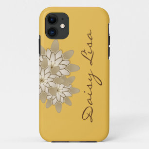 Eleganter, gelber Lotus Blume Personalisierter Nam Case-Mate iPhone Hülle