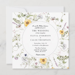 Eleganter Gelber Wildblume Rahmen Hochzeit I Einladung