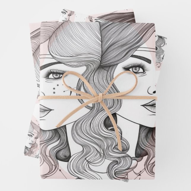 Eleganter Gemini-Stil Geschenkpapier Set (Beispiel)