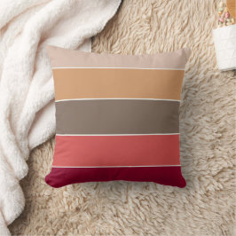 Eleganter, gemütlicher Coral Camel Brown Stripe Mu Kissen
